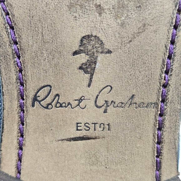 Robert Graham PRINCE Denim Slip On Loafers Purple Edging Size 11.5 Narrow Fit - Picture 11 of 14